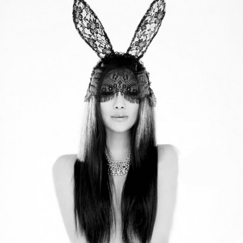 蕾丝面纱眼罩兔子耳朵发箍